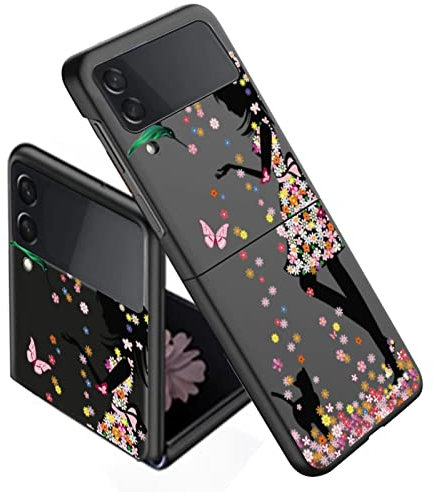 CXKJ Custodia per Samsung Galaxy Z Flip 3 (6.70 Pollice) Nero Cover, Silicone Rigida Case Crystal TPU Bumper Anti-Scratch Anti Scivolo Protettiva Case Cover per Samsung Galaxy Z Flip 3 - CX3