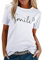 Tuopuda Tee Shirt Femme Été T-Shirt à Manches Courtes Top Coton Col Rond Graphic Hauts Décontracté Blouse Idéal Cadeau pour Anniversaire, St-Valentin, etc, Blanc-S, M