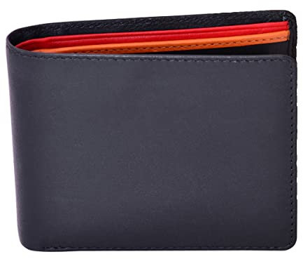 VISCONTI Geldbörse Herren Leder Portemonnaie mit RFID Schutz I Echtleder Geldbeutel Groß für Männer mit Münzfach l Portmonee Brieftasche Wallet mit Geschenk-Box - Schwarz/Rot