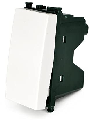 Vetrineinrete® Pulsante unipolare compatibile con vimar plana interruttore relè 10A 250V invertitore deviatore campanello (Bianco)