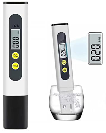 TDS Meter Digital Water Quality Tester for RO-RODI System Drinking Water, Aquariums, Hydroponics, 0-9990 ppm Measuring Range, 1 ppm Increments, 2% Readout Accuracy