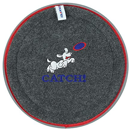 XGYLVFEI Dog Frisbee mit fluoreszierendem Streifen am Rand, Hund Flying Disc Hund Fetch Spielzeug/Interaktives Hundespielzeug - Schwimmt im Wasser und sicher auf den Zähnen (Dunkelgrau.)