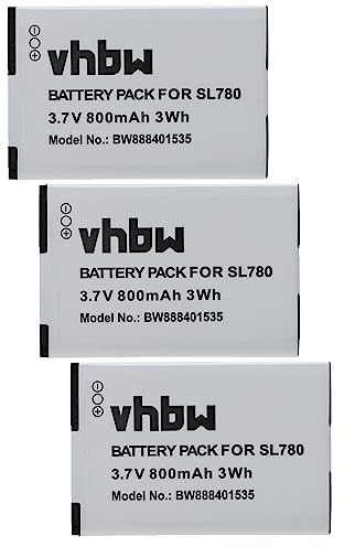 vhbw 3x Battery compatible with Bintec-Elmeg D141 DECT Wireless Landline Phone (800 mAh, 3.7 V, Li-Ion)