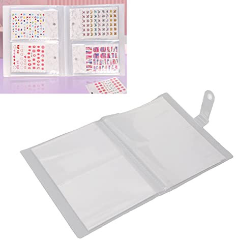80 Slots Nail Art Sticker Storage Book, Nail Art Decals Organizer Display Showing Book, DIY Nail Art Design Tools