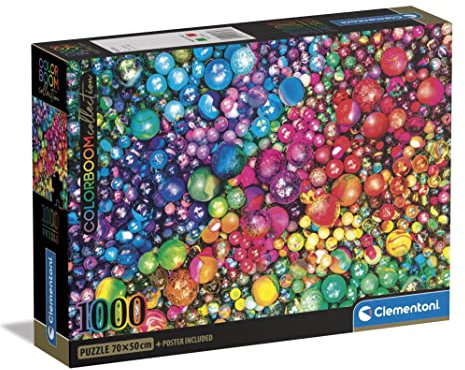 Clementoni - 39780 - Colorboom Puzzle Murmeln - 1000 Teile - Erwachsenenpuzzle, Unterhaltung für Erwachsene - Made in Italy