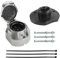 Qiping Kit Prise de remorque 7 Broches métal - Prise d'attelage 7-Pole Femelle avec Joints étanche, Serre-câble, vis de Fixation - Fonte d'aluminium
