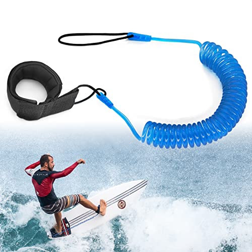 JEEZAO Surfboard Leash,TPU Paddle Leash mit Sicherheit Fußschlaufe für Stand Up Paddle SUP Board Surfbrett 10 Füße (Blau)
