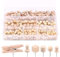 Mollyfox Holz Pinnadeln Set mit 135 Stück, inklusive Aufbewahrungsbox - Reißnägel, Push Pins, Clips und Heftzwecke für Pinnwand, Korkplatte, Landkarte, Fotos, Haus und Büro (6