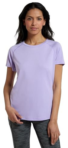Mountain Warehouse Endurance Womens T-Shirt - IsoCool Ladies Top, UV Protection UPF30+ Tee, Breathable & High Wicking - for Spring Summer, Running, Travelling Lilac (Plain) Women's Size 8