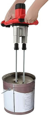 JAYEUW 2800 W Mörtelrührer, Farbrührer 2-stufiger Betonrührer, Handrührer Für Beton, Farbe, Bitumen usw., 6 Stufen optional (Rot)