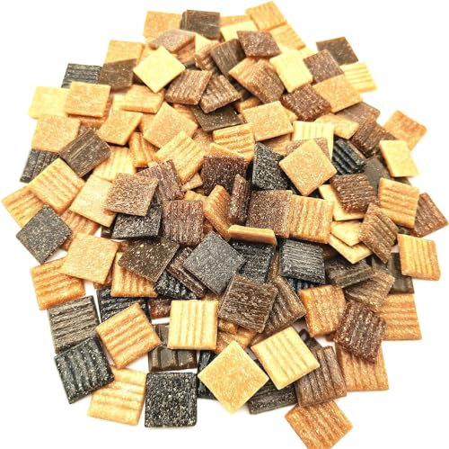 Azulejos de mosaico de cuarzo de 500 g, piedras de mosaico multicolor de 2 cm para manualidades, manualidades, manualidades, manualidades, decoración de pared del hogar (mezcla de café)