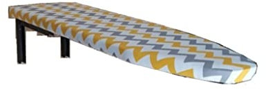 JOuaN Tabla de Planchar Plegable, Tabla de Planchar montada en la Pared, Marco de Metal Resistente y Tela de algodón, para Dormitorio, Cuarto de Lavado