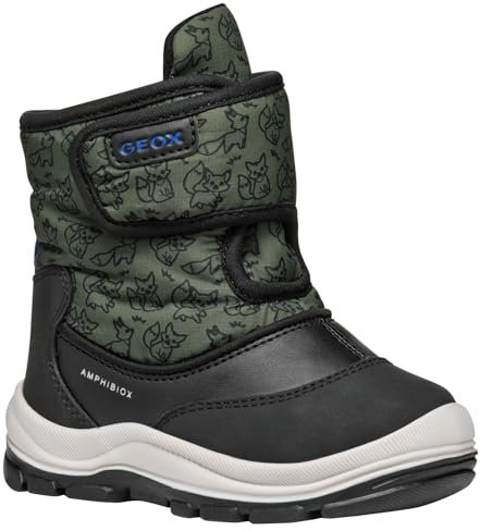 Geox B FLANFIL Boy B ABX, Scarpone da Neve Bimbo 0-24, Black/Forest, 20 EU