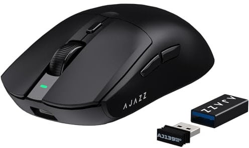 ATTACK SHARK AJAZZ AJ139PRO Souris de Jeu sans Fil, Ultra légère (65g), capteur PAW3395, 26000 DPI, 4KHz, 2,4 GHz/USB C, Souris Esports Filaire, 6 Boutons Programme, Batterie 700h, PC/Mac – Noir