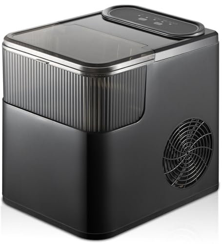 UXHRILSV Small Ice Machine, Household Automatic Bullet Ice Machine, Visual Mini Ice Machine, Nugget Ice Maker Countertop, Self-Cleaning Bullet Ice Cubes Maker for Bar Party Picnic