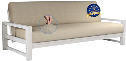 BLUZIMAN Sofa Überzug Futonbezug, Ohne Armlehnen Couch Überzug, Moderne Sofabezug, Sofa Cover Antirutsch (Clic Clac, Leinen)