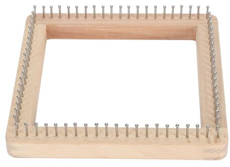 Holz-Strickwebstuhl, Handgefertigtes DIY-Brett, Quadratischer Strickwebstuhl, Holzschal-Strickwebstuhl mit Nicht Abnehmbaren Nägeln für die Herstellung von Kissen, Schals, Hüten