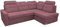 Furniture-Adamski Ecksofa ALFA mit einstellbaren Kopfstützen, Eckcouch in L-Form mit Schlaffunktion und Bettkasten, Velourstoff, Farbe: Bordeaux, Ottomane Rechts