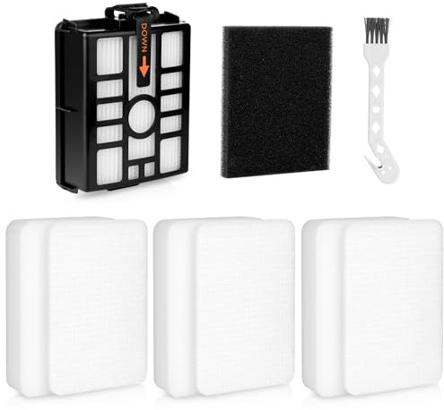 IW1511UK IW3611UKT Replacement Filter for Shark Detect Pro Cordless Auto-Empty System Anti Hair Wrap Vacuum Cleaner, 1 Hepa Filter and 3 Foam&Felt Sponge Filters
