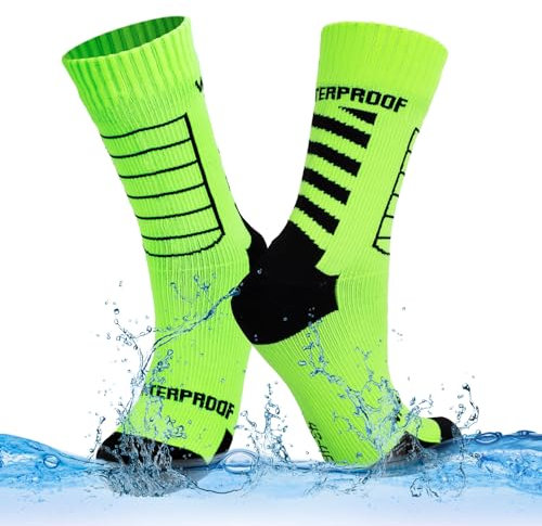 LEOSTEP Calzini impermeabili per uomini e donne, calzini sportivi ad alte prestazioni, adatti per ciclismo, sci, mountain bike, golf, corsa, trekking, escursionismo, pesca, verde, S