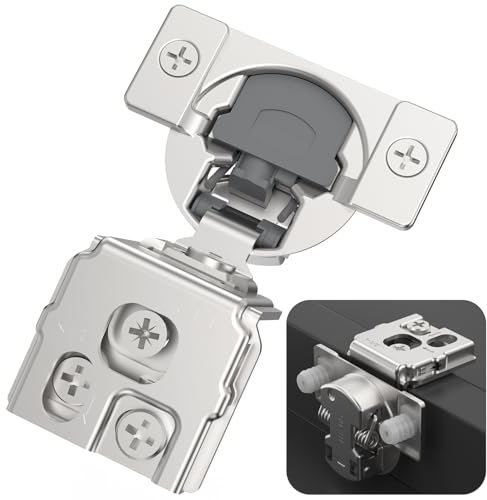 Chibery Paquete de 10 bisagras ocultas para armario de cocina 3D de cierre suave 3D para puerta de marco frontal, tacos premontados fáciles de poner, níquel satinado oculto de cierre automático, acero