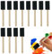 Lot de 12 pinceaux de peinture en mousse noire de 2,5 cm pour bois pour peinture en mousse avec manche en bois