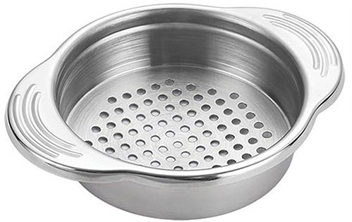 Kexpery Colador de latas de verduras y frutas de 3.2 pulgadas, apto para lavavajillas, de acero inoxidable 304, asas antideslizantes, colador de latas de atún sin ensuciar, para frijoles, verduras,