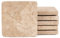 SPESHSTONES Lot de 6 dessous de verre en marbre pour boissons de 9,5 cm pour décoration de travertin, idéal pour la décoration