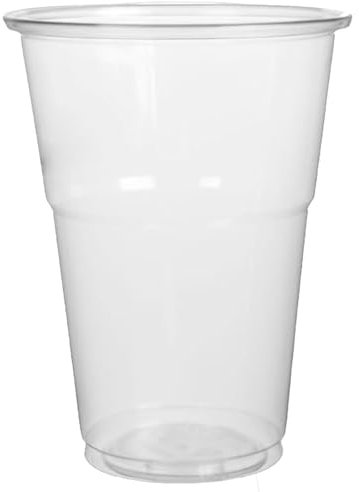 Tradineur - Pack de 96 vasos reutilizables de plástico, 100% reciclables, extra resistentes, higiénicos, apilables - 12 x 9,5 cm - 500 ml