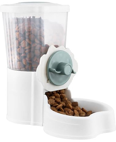 QWORK® Distributeur Automatique de Nourriture pour Animaux - Capacité 1 L - Sortie de 12 cm de Large - pour Cage Clapier Clôture pour Petits Animaux Lapin Cobaye Chinchilla Oiseau