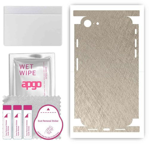 apgo Rückseite + Seiten Schutzfolie, Skin, kompatibel mit Apple iPhone SE 2020, Hinten Displayschutzfolie aus Vinylfolie, Kratzfest, einfache Montage - Silber Titan