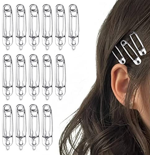 Hebterrka 15 Stück Haarnadeln Haarspangen Sicherheitsnadel Form, Haarnadeln Barrettes Goth Haarnadel Set Friseurwerkzeug Haaraccessoires (Silber)