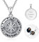 KINGWHYTE Medaillon Kette 925 Sterling Silber Kompass Halskette Personalisierte Foto Anhänger mit eingraviertem Text und Bild Amulett zum öffnen Halskette Geschenke für Frauen Männer