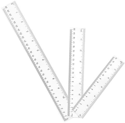 3er Pack lineal 15cm 20cm 30cm, klar Kinder Kleines Lineale Flexibel LinkshäNder Lineale Schulbedarf Messinstrumente