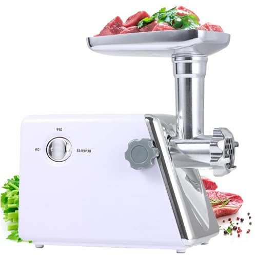 Electric Meat Grinder,Bone and Meat Grinders,800W Stainless Steel Food Mincer, 3 Different Cutting Plates,Sausage Stuffer for Home Kitchen Use - Powerful & Efficient