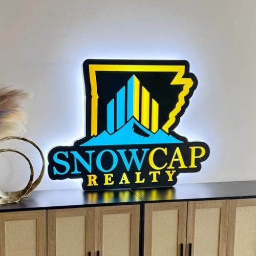Neonapm Custom Led Sign, Ultrathin Logo Light Up Sign for Wall Art, 10-40 | 3D Raised Acrylic Letters, Full-Color UV Print, Preview & Approve Your Design, LED Light Guide Panel for Uniform Brightness