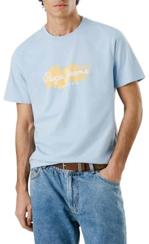 Pepe Jeans Milton Tee T-Shirt für Herren, Blau (SOHO Blue), M, Blau (Soho Blue), M