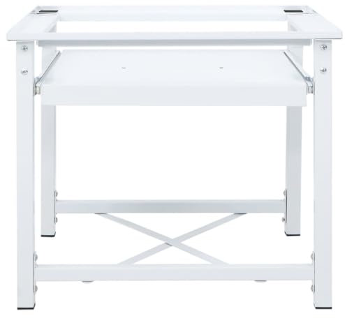 AUVYI Base per lavatrice, colore bianco, 60 x 56,5 x 53,5 cm, per frigorifero e asciugatrici, capacità di carico 100 kg, con cuscinetti antiscivolo, accessorio per lavatrice in acciaio