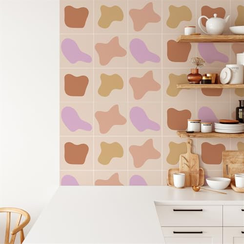 Fliesenaufkleber 15x15 Lila Rosa Klebefliesen Küche Selbstklebende Fliesen,Fliesenaufkleber Bad Küche,Fliesen Selbstklebend,Wasserdicht Küchenfliesen Überkleben