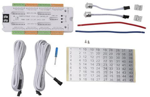 Goshyda Controller per Luce Scale a LED con Sensore di Movimento, Controller per Illuminazione Scale a 32 Canali, Controller Automatico per Luci Scale per Scale per Luce Scale