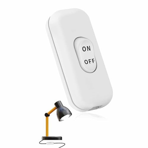 TECHZOCO Interruptor Lampara, Interruptor de paso unipolar para lámpara de sobremesa, Basculante encendido y apagado, interruptor para lamparita, 250V 6A, Incluye marcaje ON/OFF, Blanco