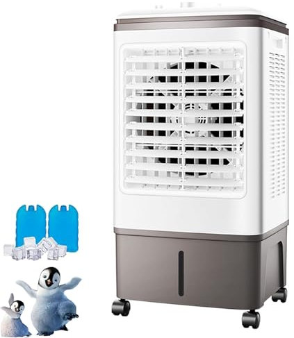 MZQMK Aire Acondicionado Portátil, Enfriador De Aire Grande, 30L Tanque, Climatizador Evaporativo, 3 Velocidades, Control Remoto para Hogar Oficina(A)