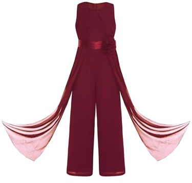Yhong Tuta Intera Salopetta Lunga Bambina Principessa Elegante Jumpsuit da Cerimonia Senza Manica Romper