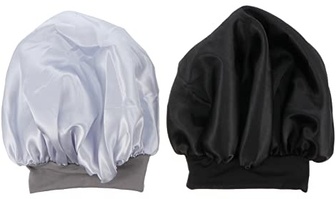 FOMIYES Elastische Schlafhauben mit Weichem Atmungsaktivem Material 2 Stück-pack aus Satin zum Schlafen und Haarschutz für Damen in Nacht