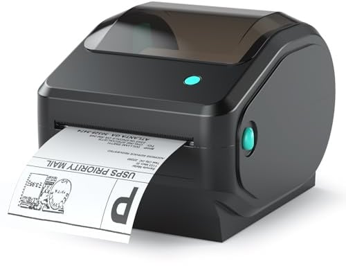 Bisofice DHL Etikettendrucker Bluetooth Thermodrucker Versandetiketten Drucker 4x6 Labeldrucker unterstützt USB/Bluetooth (Mobil), Kompatibel mit Etsy,Amazon,Shopify, etc