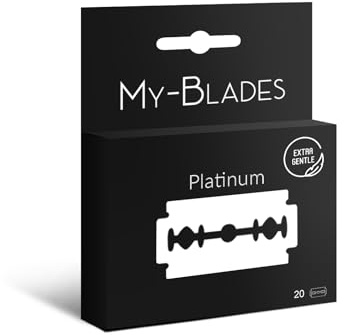 Rasierklingen für Rasierhobel, 20 Doppelklingen Premium Platinum von My-Blades, extra scharfe & sanfte razor blades aus eisgehärtetem Edelstahl, langlebig, ideal für empfindliche Haut