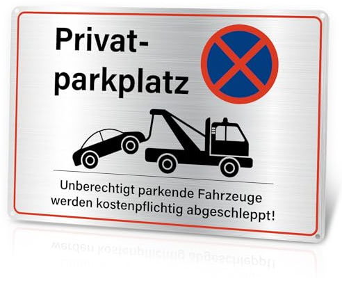 Parken Verboten Schild,30 x 20 cm Privatparkplatz Schild Aluminium