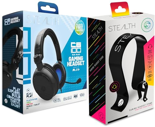 STEALTH C6-100 Blue Headset and Stand Bundle