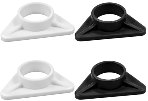DCYQAIN 4Pcs Sink Faucet Stabiliser Plate, 36mm Inner Bore Tap Reinforcement Kit, ABS Anti-Wobble Sink Fitting Stabilization for Stainless Steel Kitchen Sinks (2 Black 2 White)
