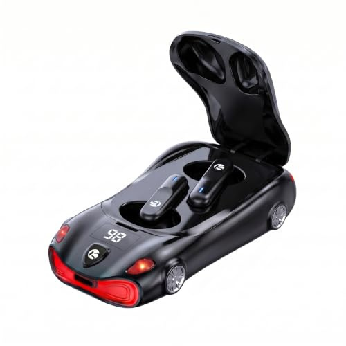 Shuomeng Bluetooth Ear Buds,Sports Car-Shaped Wireless Earbuds,Inalámbricos with LED Power Display